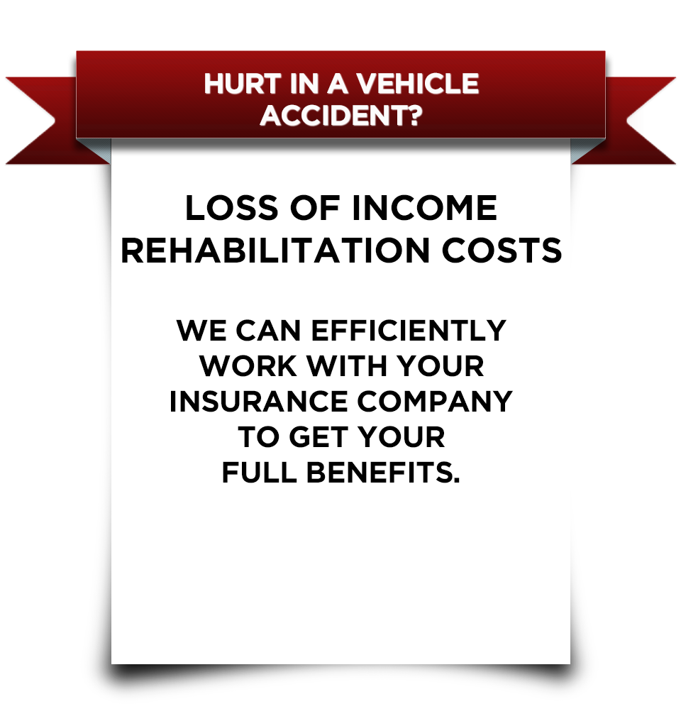loss of income, rehabilitation cost, work with insurance company, get your full benefits